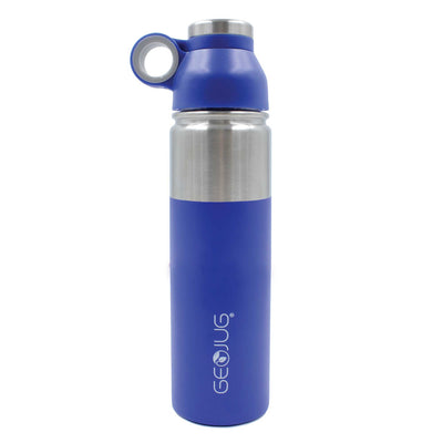 Brentwood GeoJug G-1024BL 24oz Stainless Steel Vacuum Insulated Water Bottle, Blue