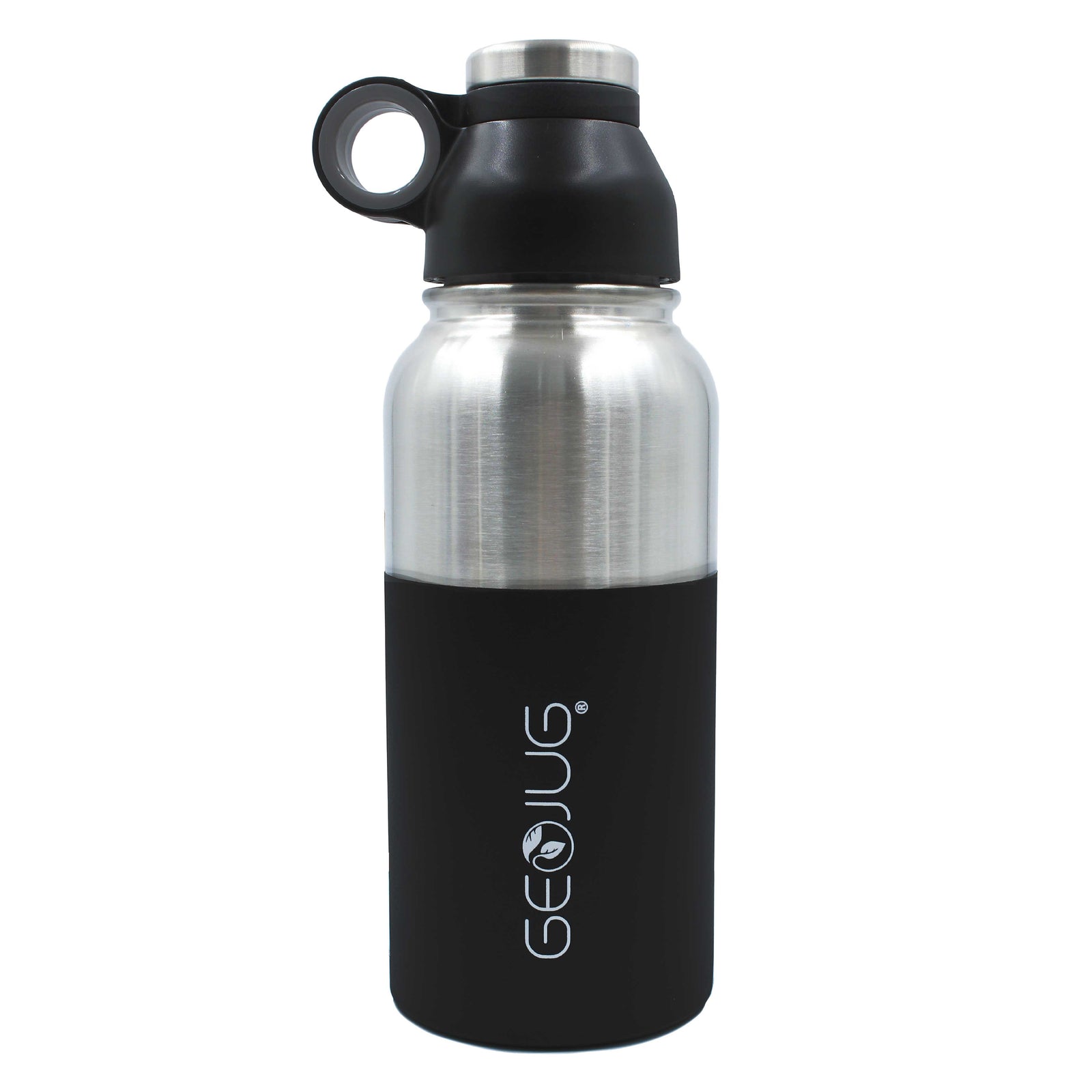 Brentwood GeoJug G-1032BK 32oz Stainless Steel Vacuum Insulated Water Bottle, Black