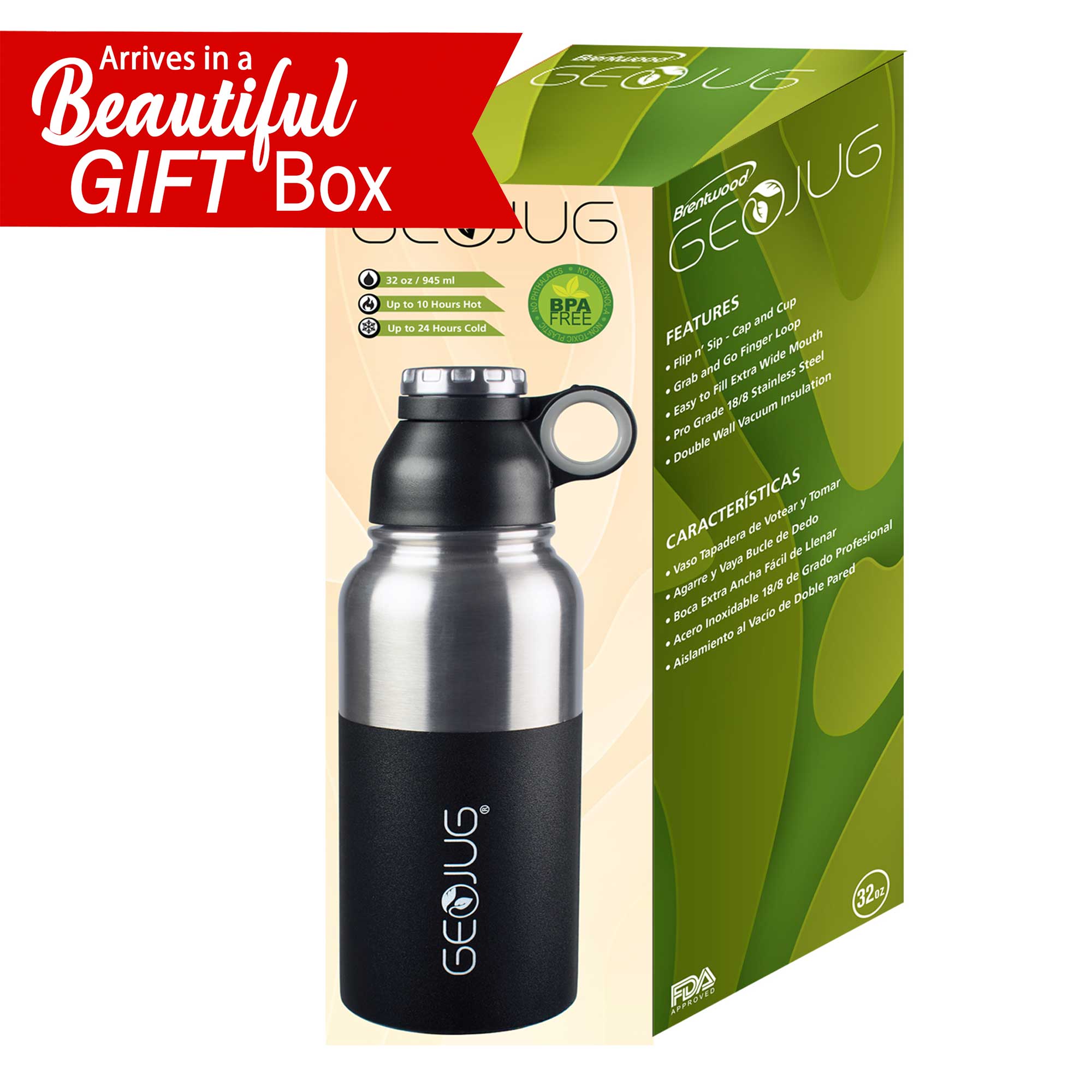 Insulated Bottle Reebok Metal Water Bottle Over 32 Ounce Stainless