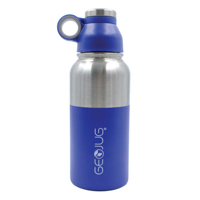 Brentwood GeoJug G-1032BL 32oz Stainless Steel Vacuum Insulated Water Bottle, Blue