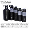 Brentwood GeoJug G-1040BK 40oz Stainless Steel Vacuum Insulated Water Bottle, Black