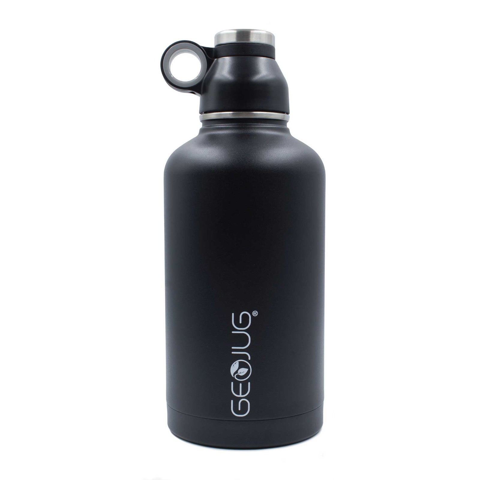 Brentwood GeoJug G-1064BK 64oz Stainless Steel Vacuum Insulated Water Bottle, Black