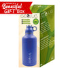 Brentwood GeoJug G-1064BL 64oz Stainless Steel Vacuum Insulated Water Bottle, Blue