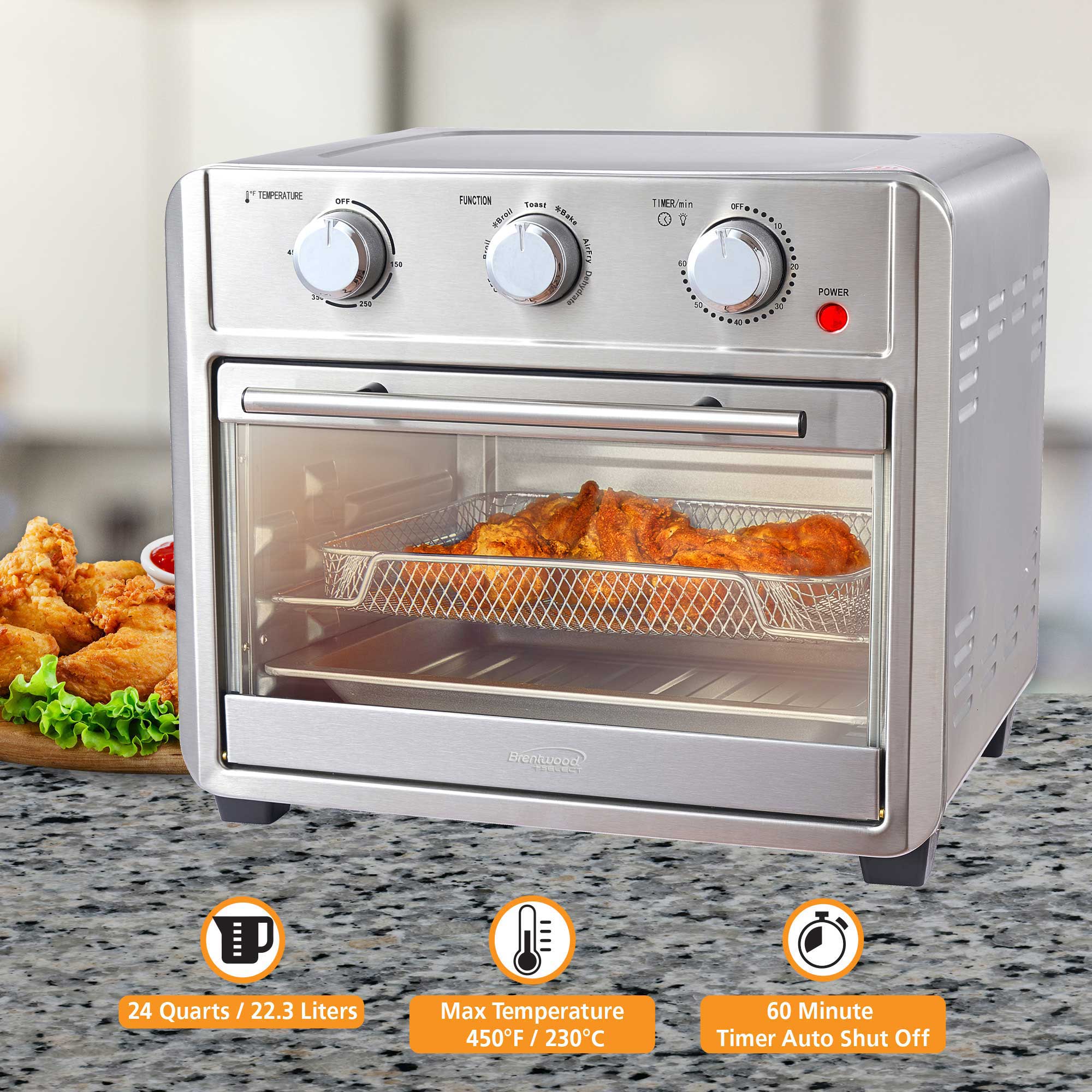 Air Fryer Oven, 24Qt, Stainless Steel, BRENTWOOD BRENAF-2410S