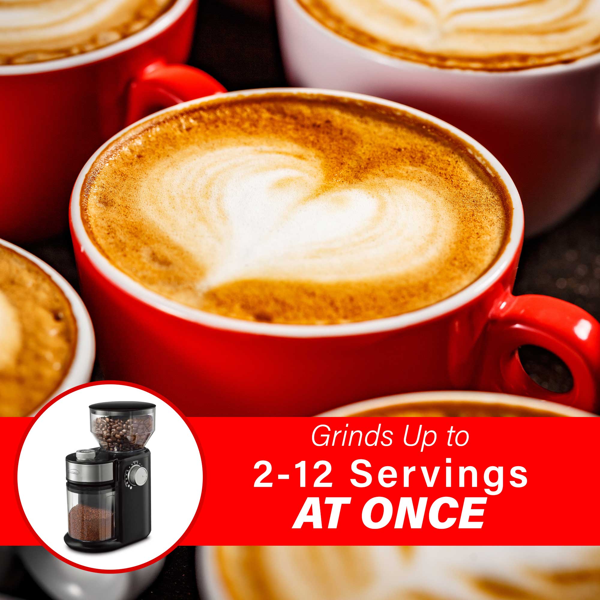 Brentwood CG-2021BK 8-Ounce Automatic Burr Coffee Bean Grinder Mill, Black