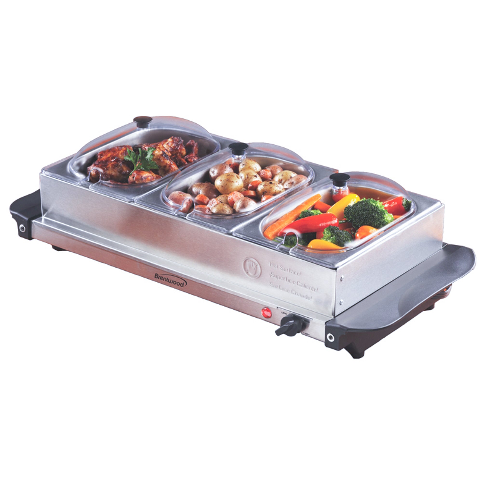 バーベキュー・調理用品 PARTY BEER SERVER Brentwood BF-215 3-Quart 2 Pan Buffet Server and Warming