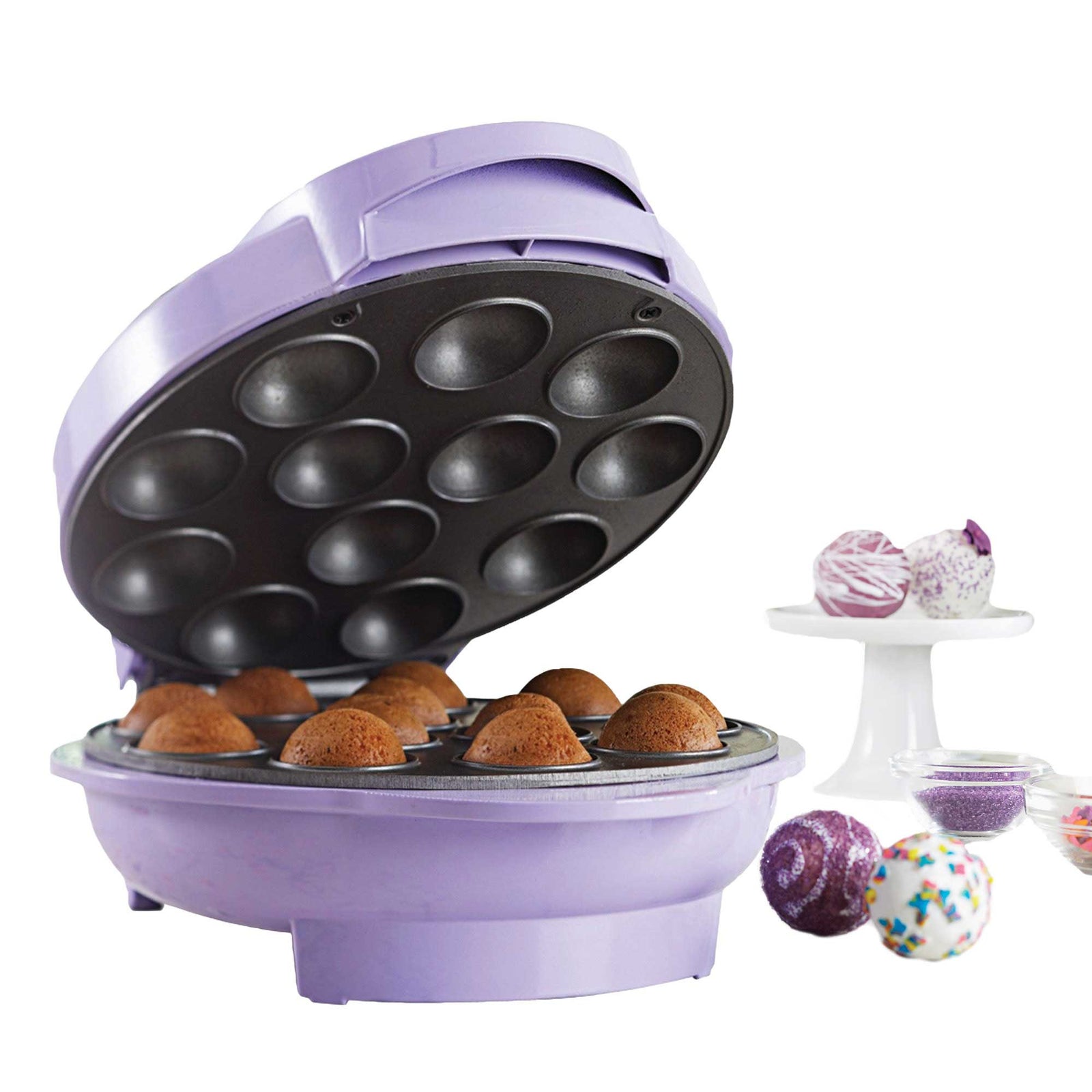 Brentwood TS-254 Non-Stick 12 Cake Pop Maker, Purple
