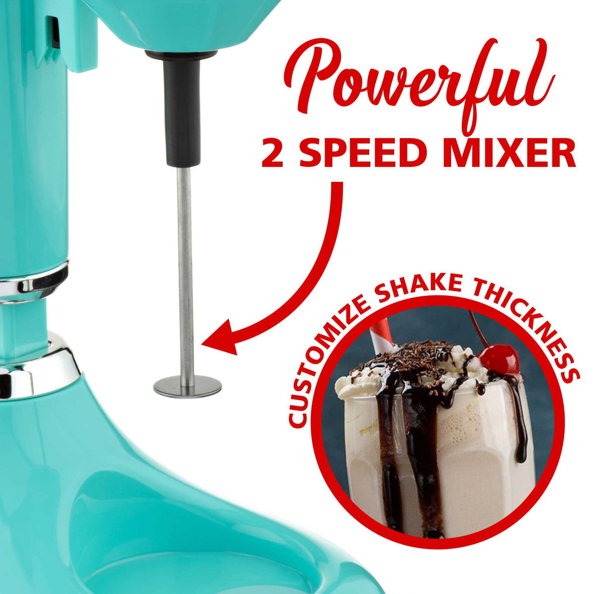 Brentwood SM1200B 15oz Classic Milkshake Maker, Blue Brentwood