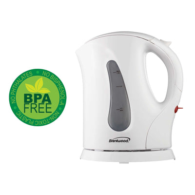 Brentwood KT-1610 BPA Free 1L Cordless Electric Kettle, White