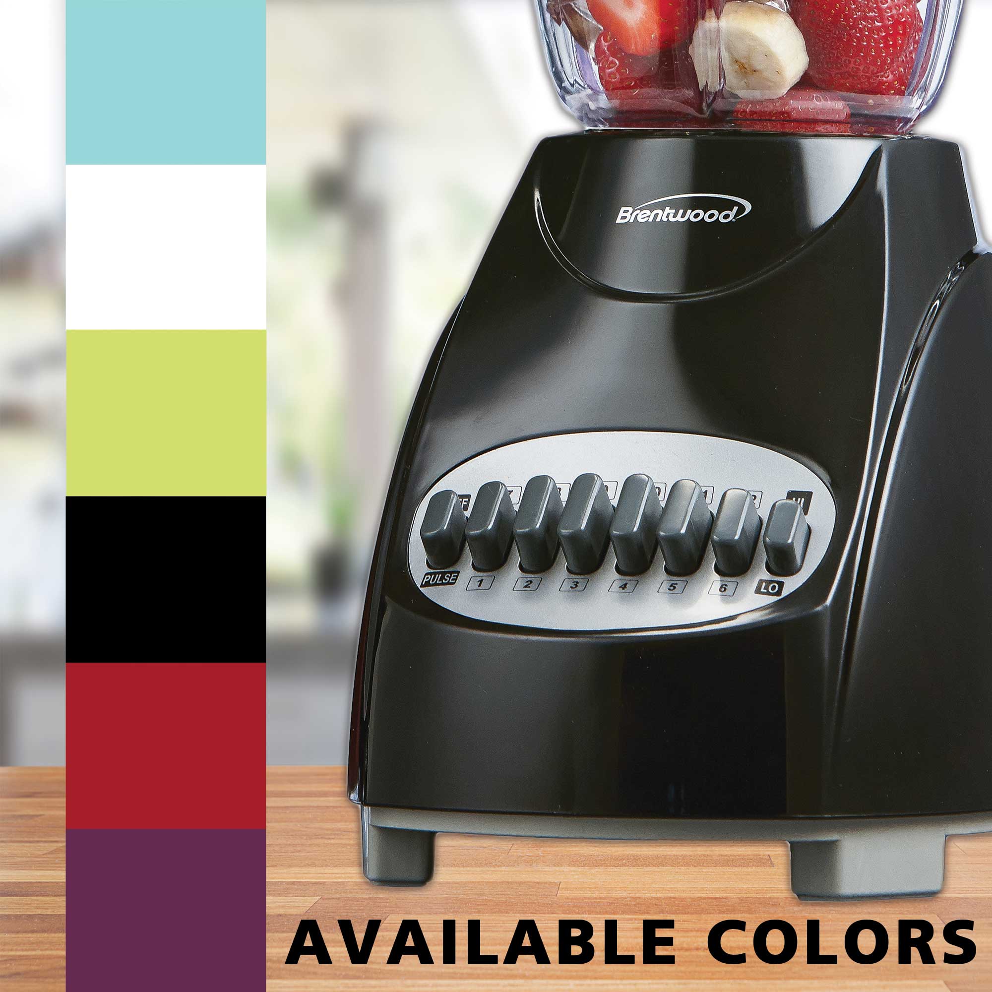 Brentwood JB-220B 12-Speed + Pulse Blender, Black