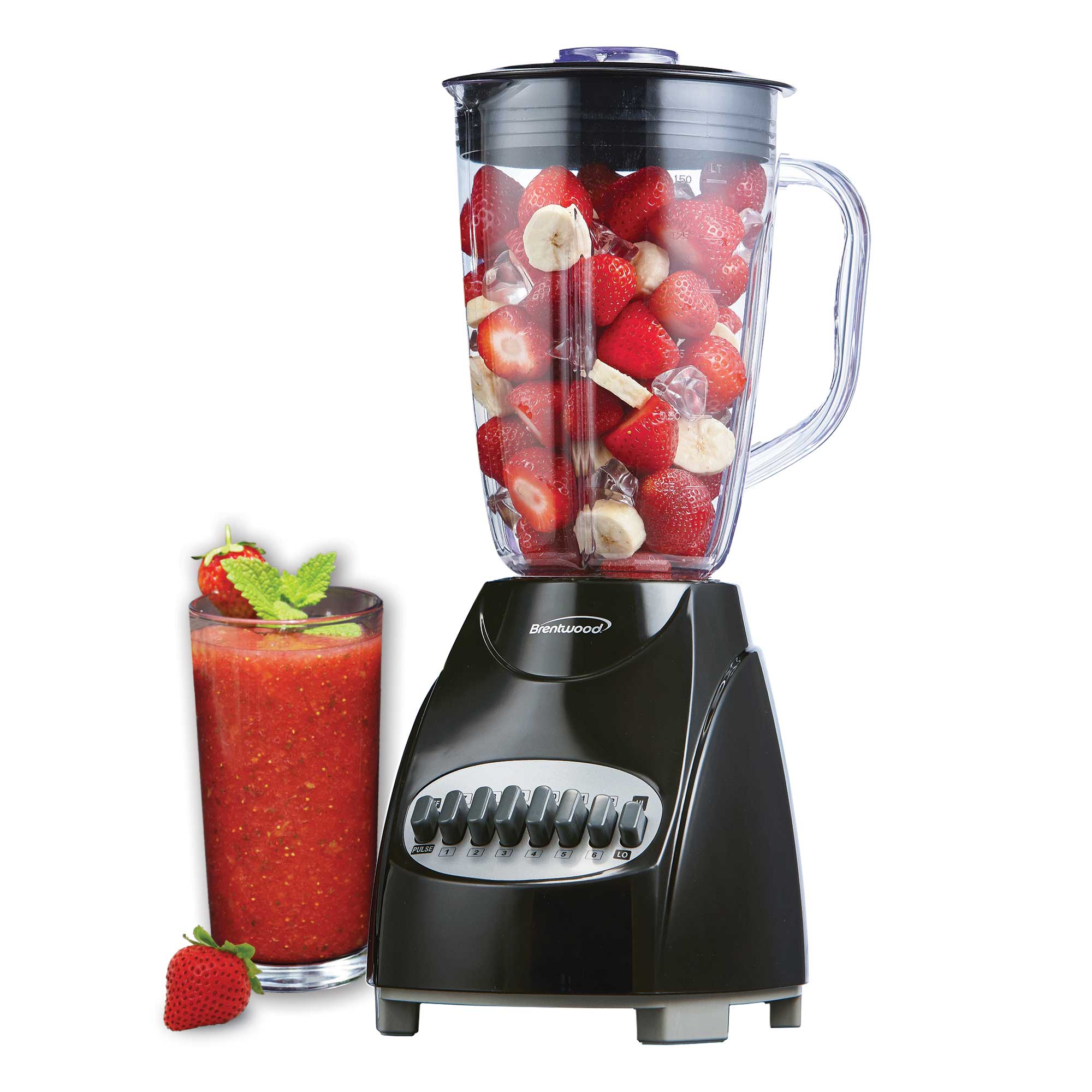 Brentwood JB-220B 12-Speed + Pulse Blender, Black