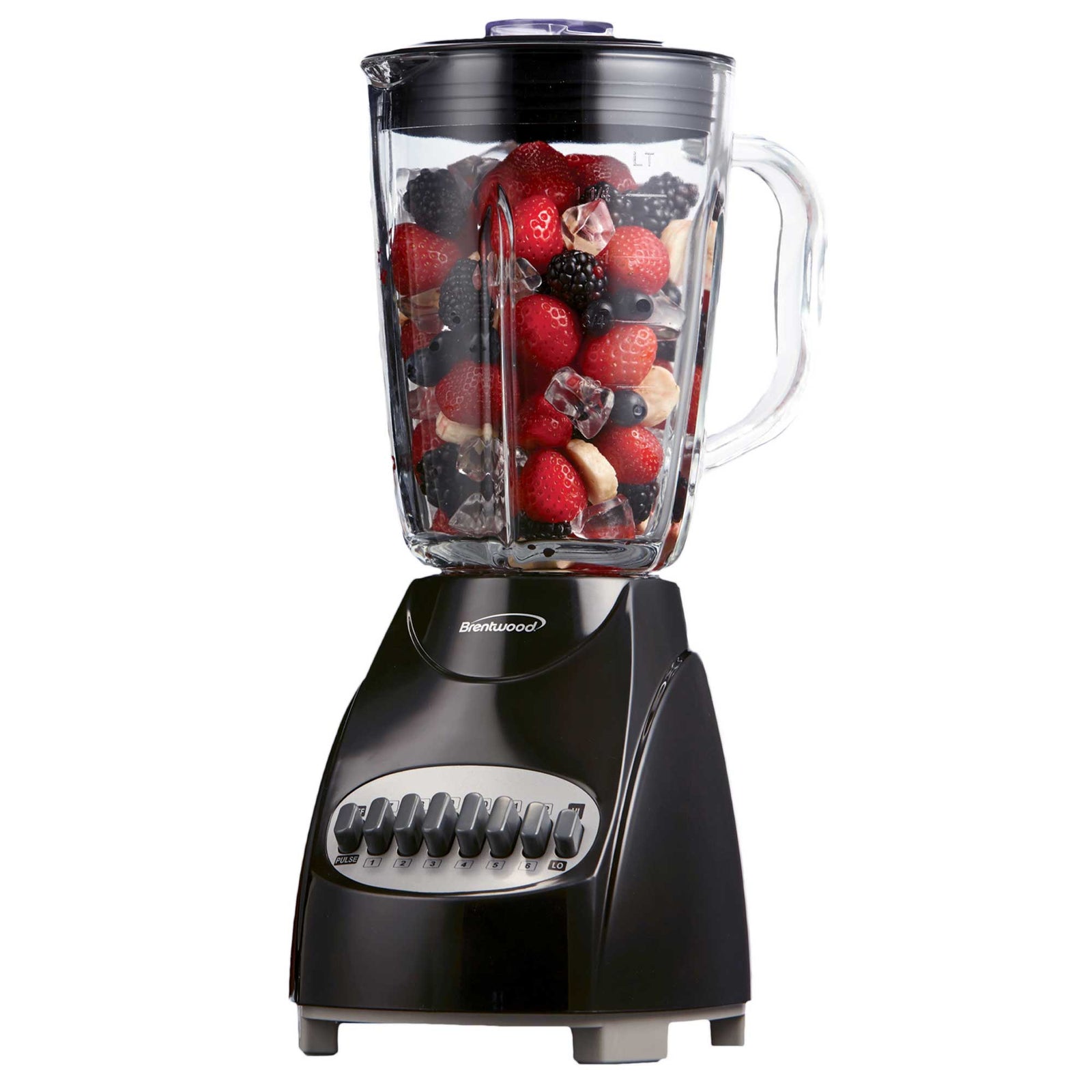 Brentwood JB-920B 12-Speed + Pulse Blender with Glass Jar, Black