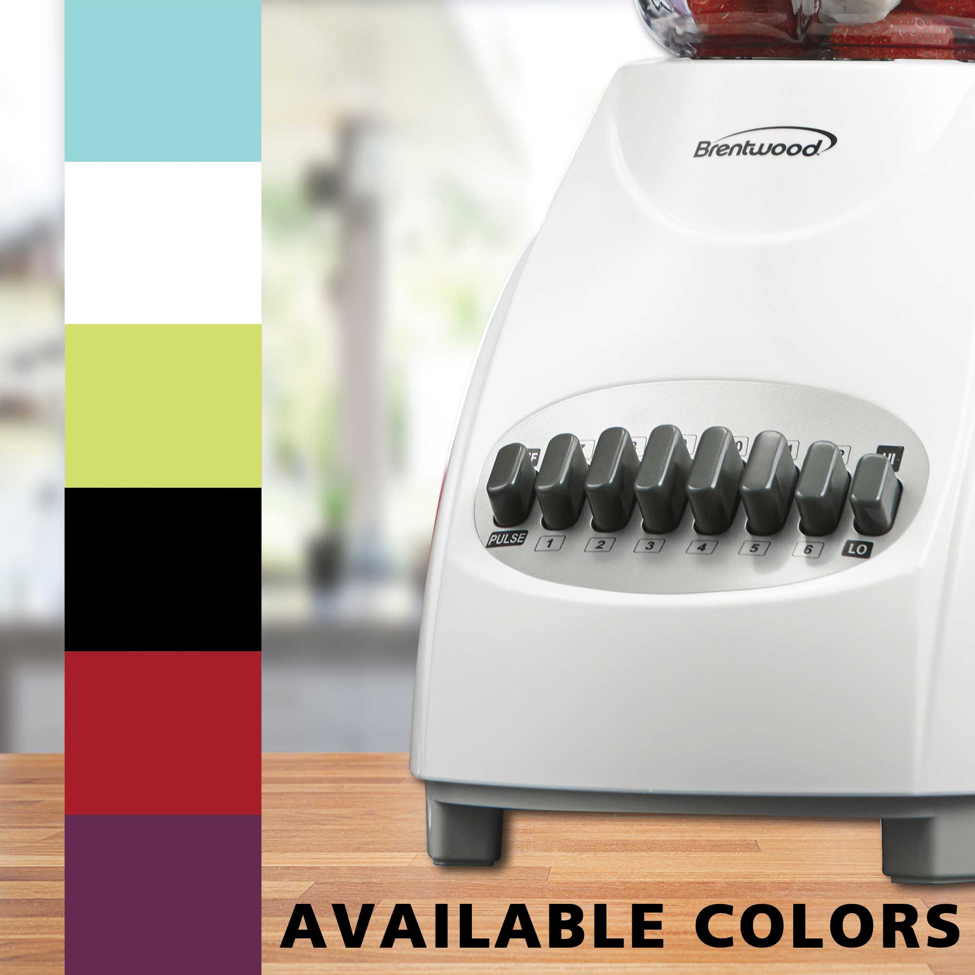 Brentwood JB-220W 12-Speed + Pulse Blender, White