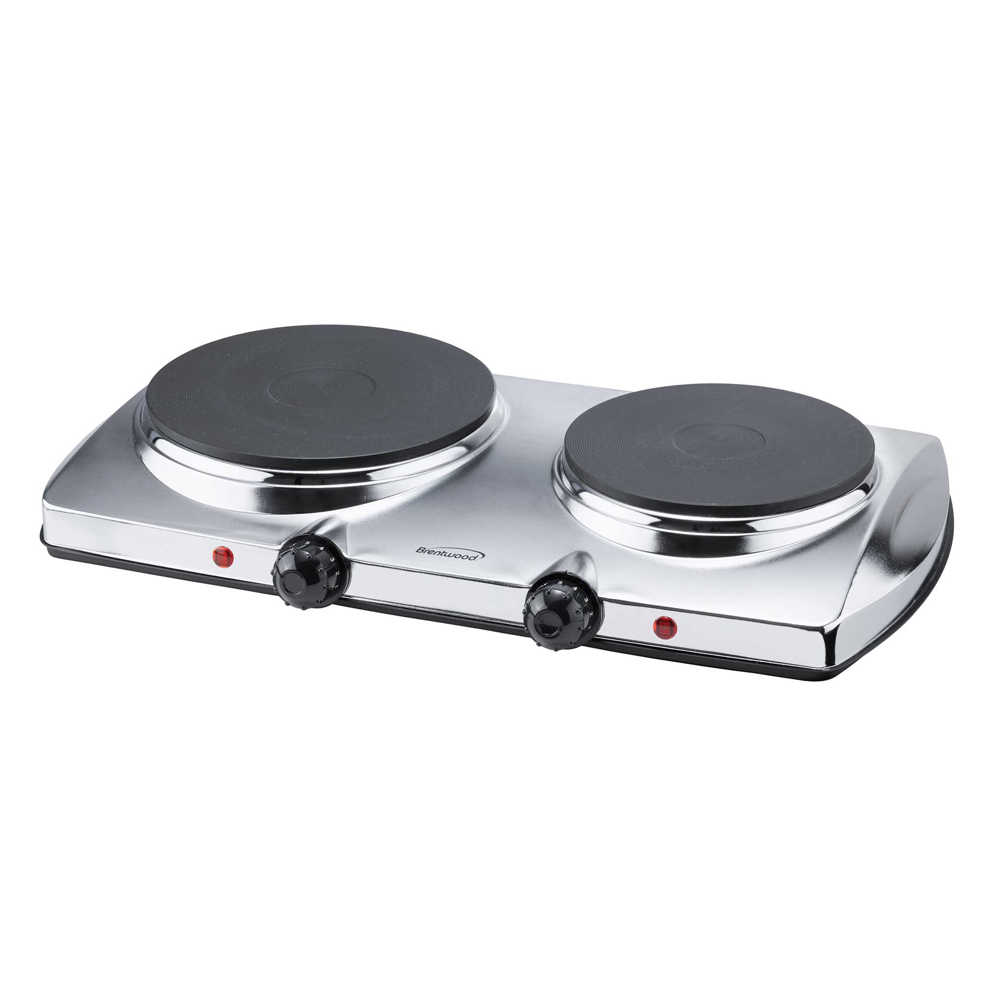 Brentwood TS-372 1440w Double Electric Hotplate, Silver