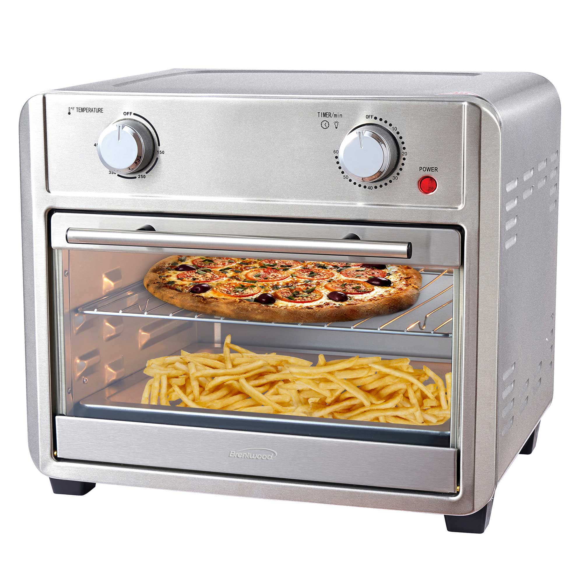 Brentwood AF-2400SI 24-Quart Convection Air Fryer Toaster Oven with 60-Minute Timer, Silver