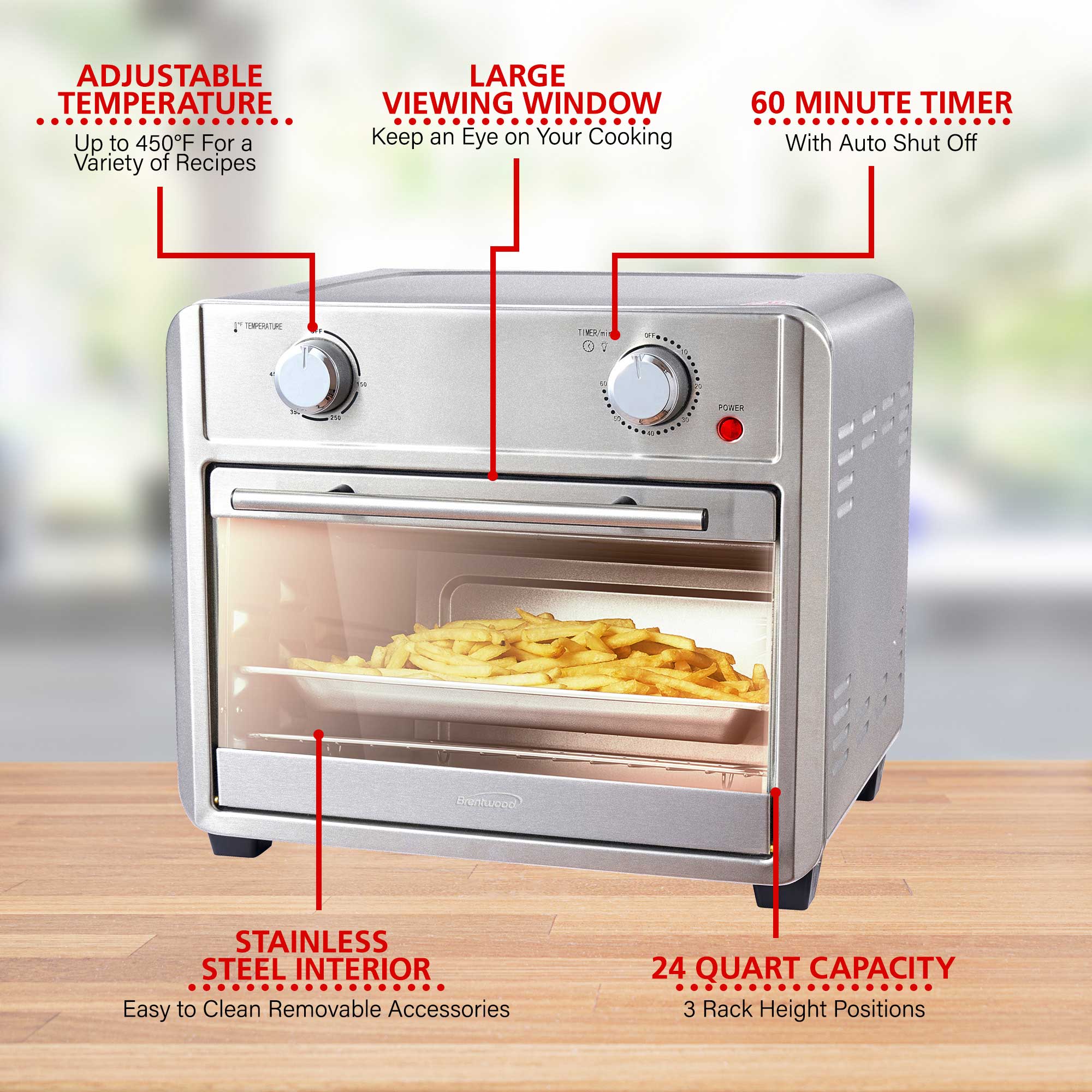 Brentwood AF-2400SI 24-Quart Convection Air Fryer Toaster Oven