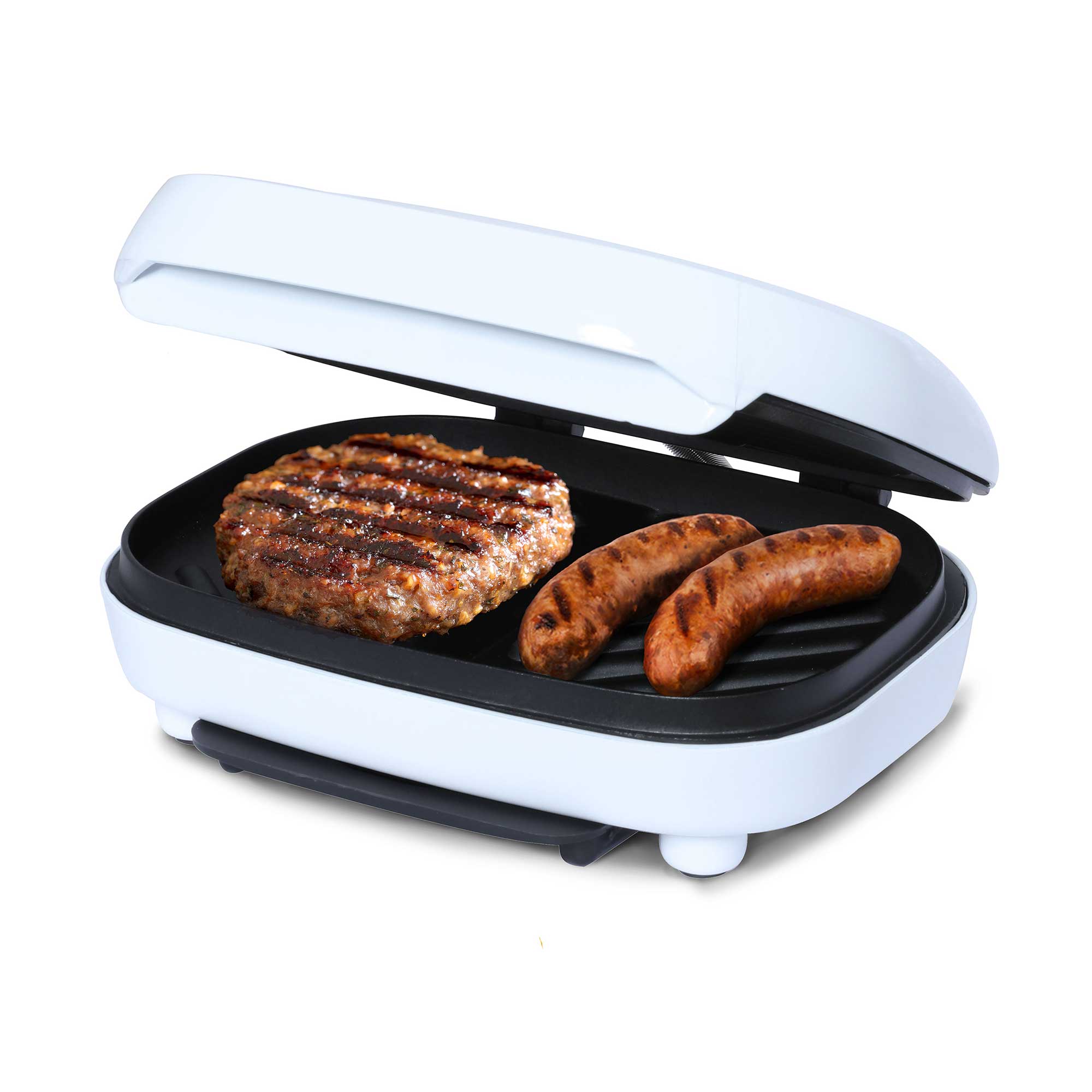 Brentwood TS-605 2-Serving Non-Stick 750w Indoor Electric Grill and Panini Press, White