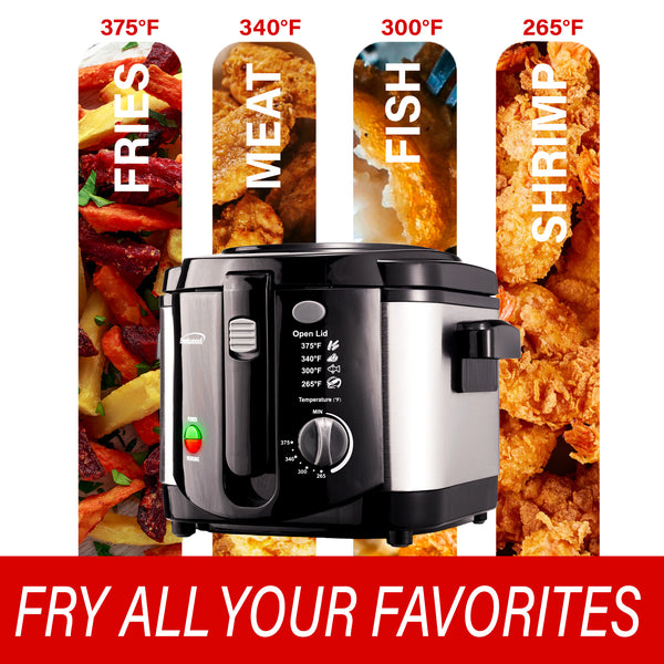 Brentwood DF720 1200w 8Cup Electric Deep Fryer, Stainless Steel