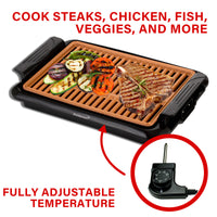 Brentwood TS-642 Indoor Electric Copper Grill, 1000 Watt, Black ...