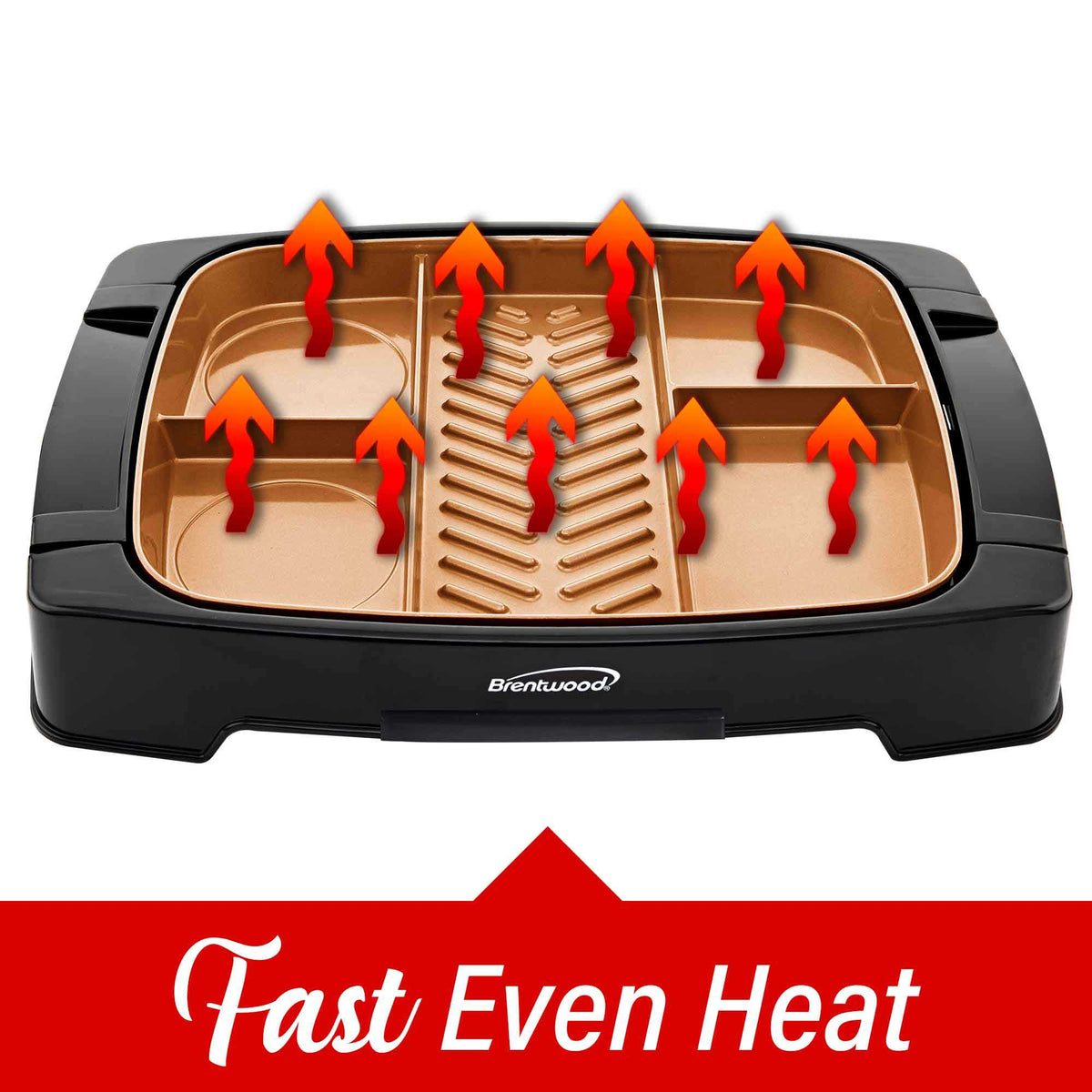 Brentwood TS825 MultiPortion Electric Indoor Grill and Griddle, Non