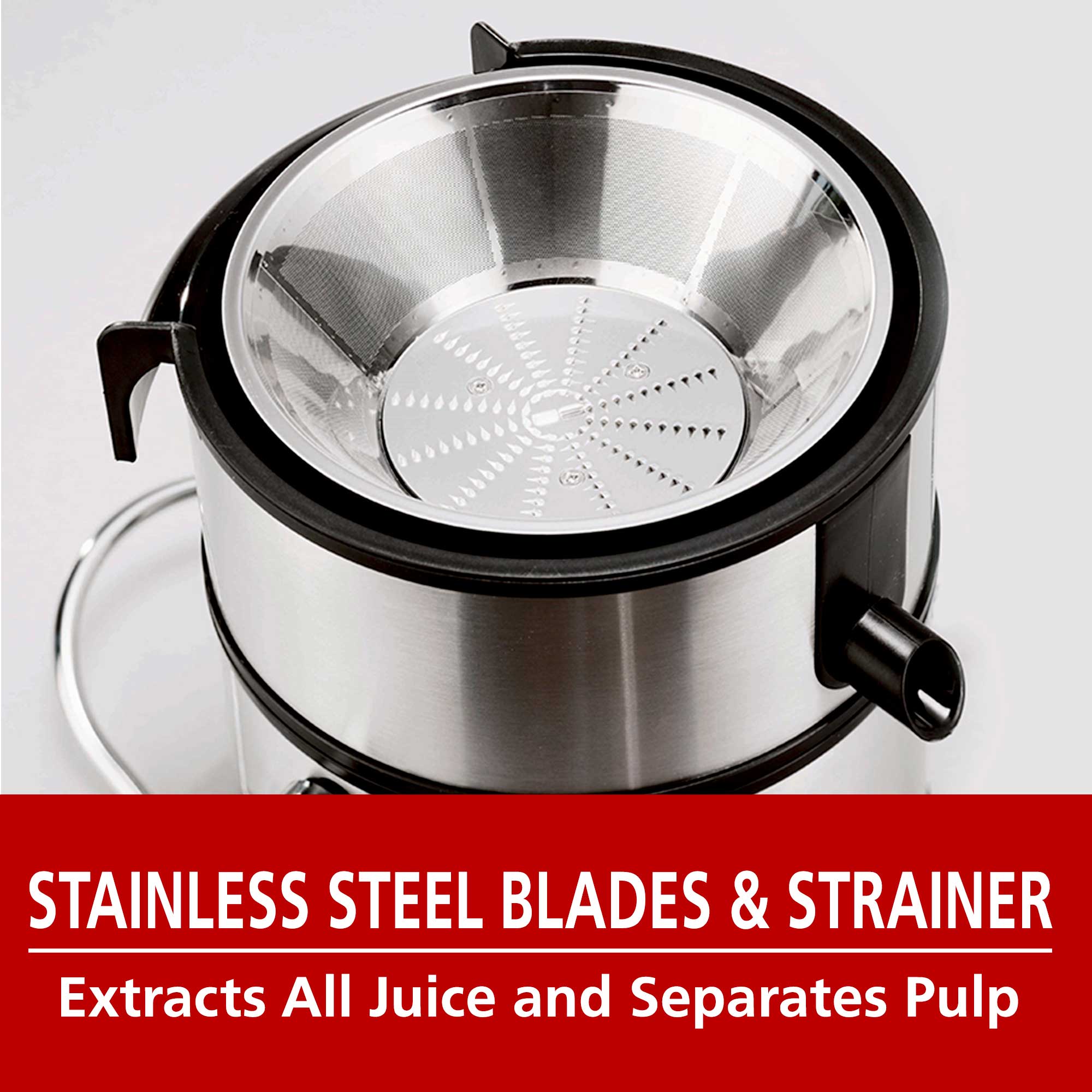 Brentwood JC-500 2-Speed 1200-Watt Juice Extractor with Graduated Jar, Stainless Steel