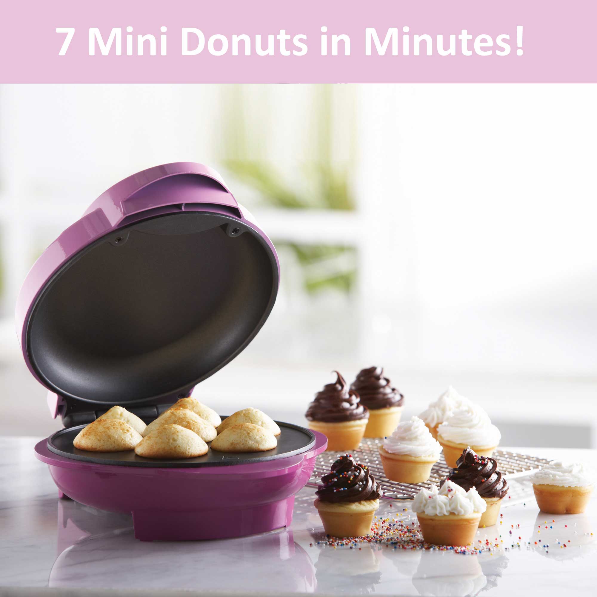 Brentwood TS-252 Non-Stick 7 Mini Cupcake Maker Machine, Pink ...