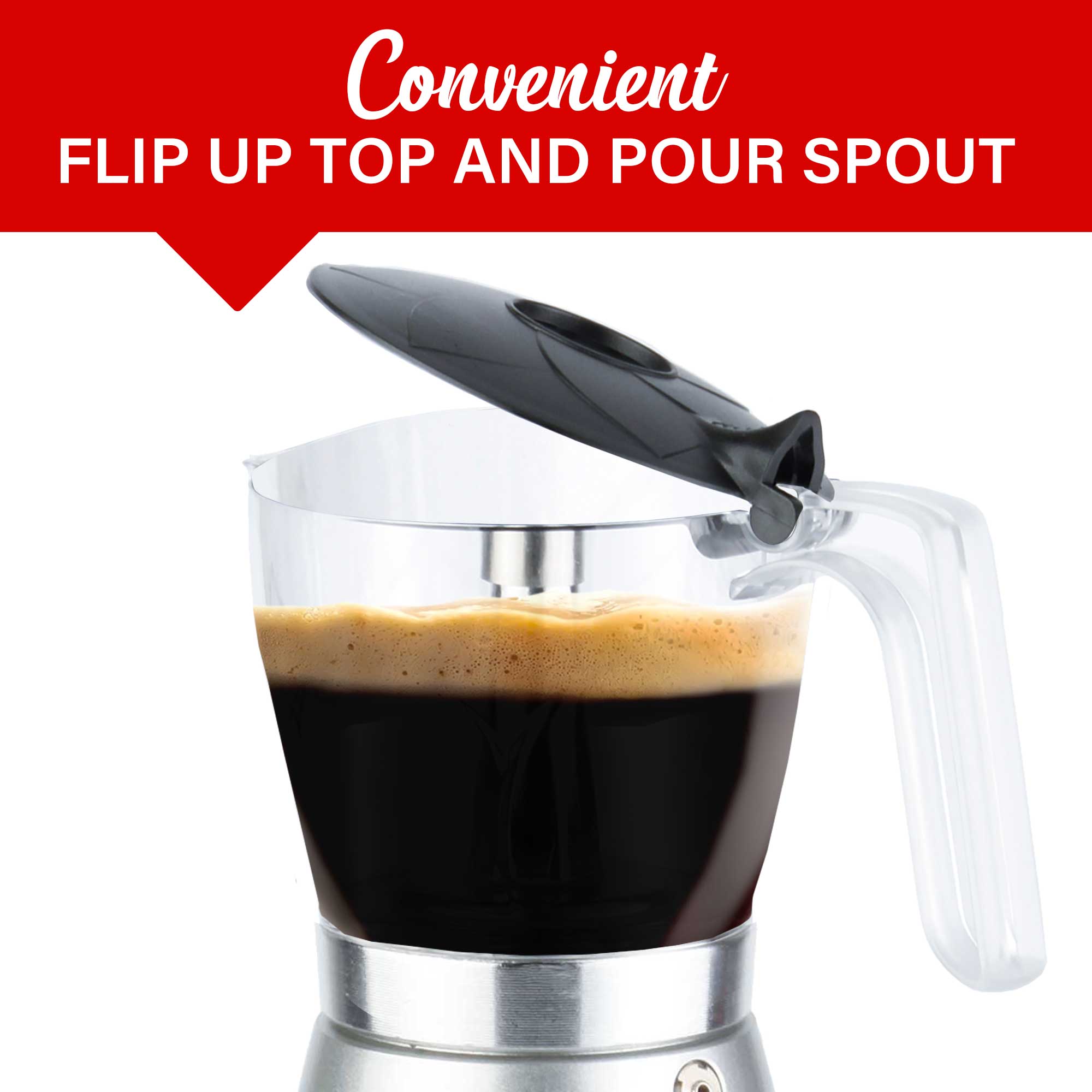 Brentwood TS-119S Cordless Electric Moka Pot Espresso Machine, 6-Servings