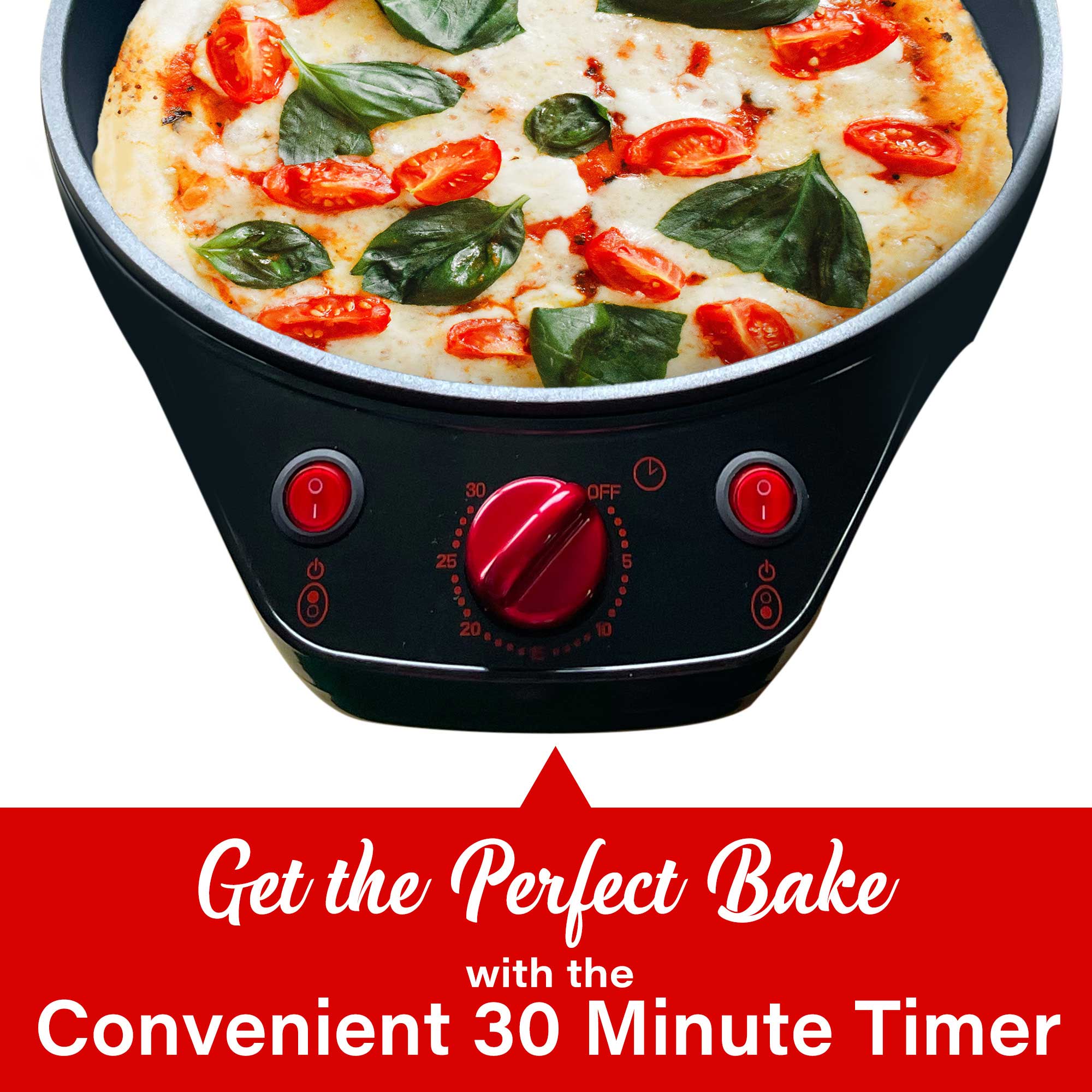 Brentwood TS-124R 12-Inch Non-Stick Pizza Maker and Grill with Timer ...