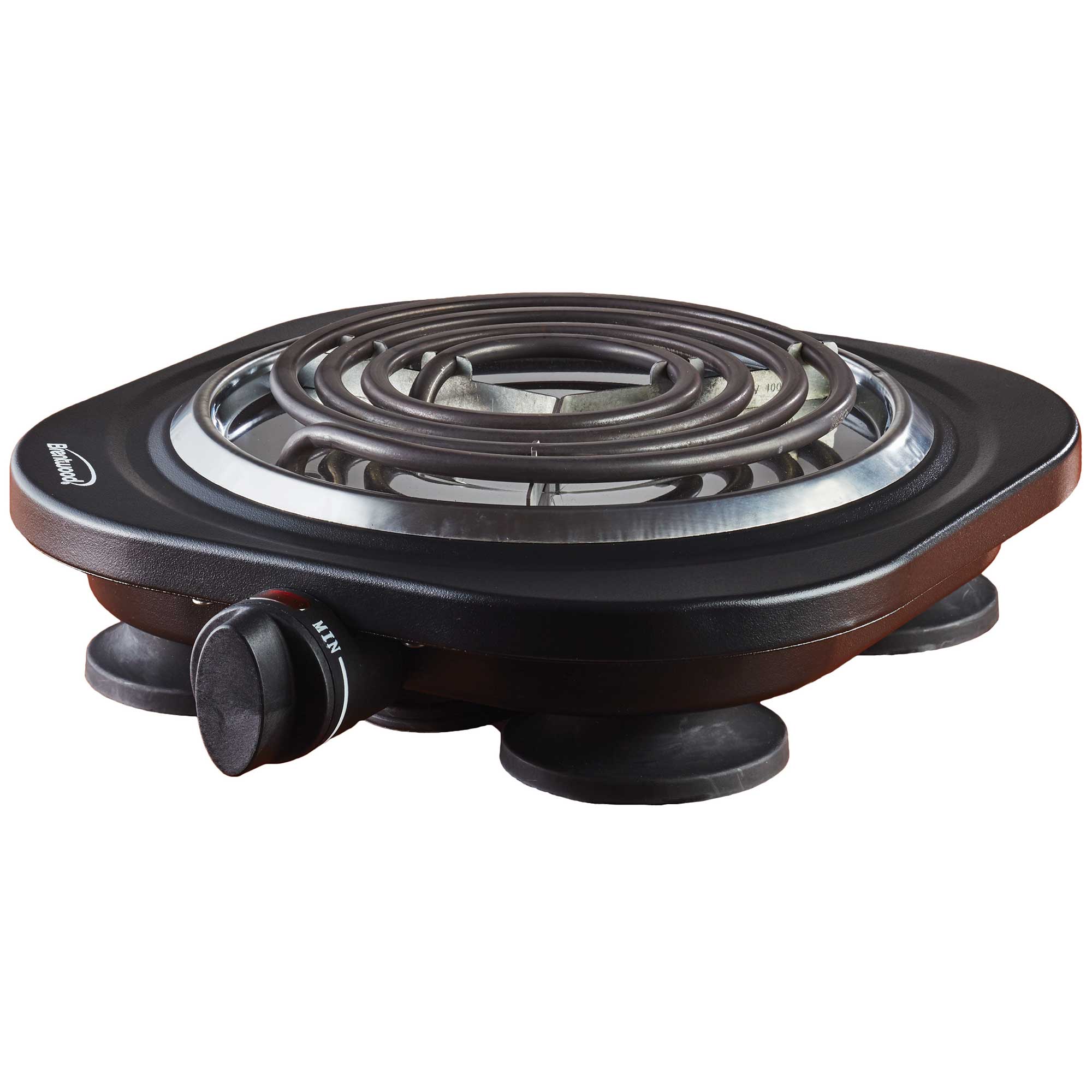 Portable electric stove single burner travel compact small hot plate black