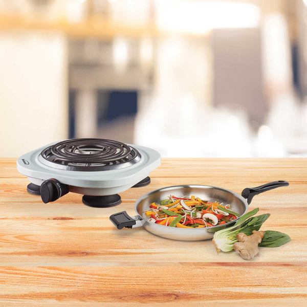 Brentwood TS321W 1000w Single Electric Burner, White Brentwood