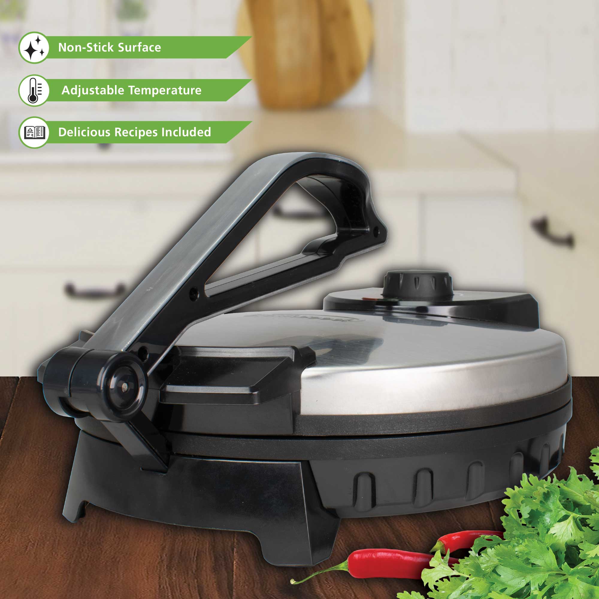 Brentwood TS-128 Stainless Steel Non-Stick Electric Tortilla Maker, 10 ...