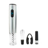 Brentwood WA-2001S Electric Wine Bottle Opener with Foil Cutter, Vacuum Stopper, and Aerator Pourer, Silver