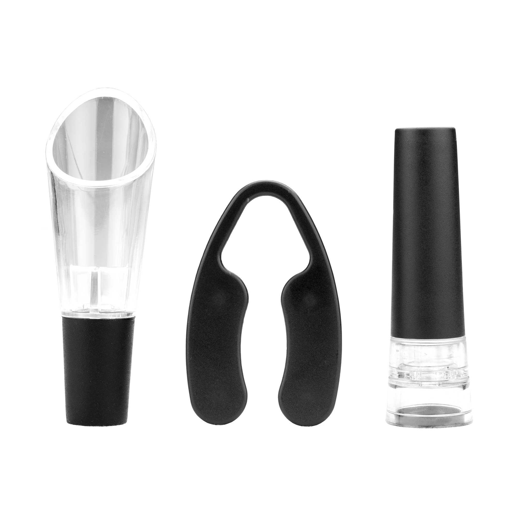 Brentwood WA-2001S Electric Wine Bottle Opener with Foil Cutter, Vacuum Stopper, and Aerator Pourer, Silver