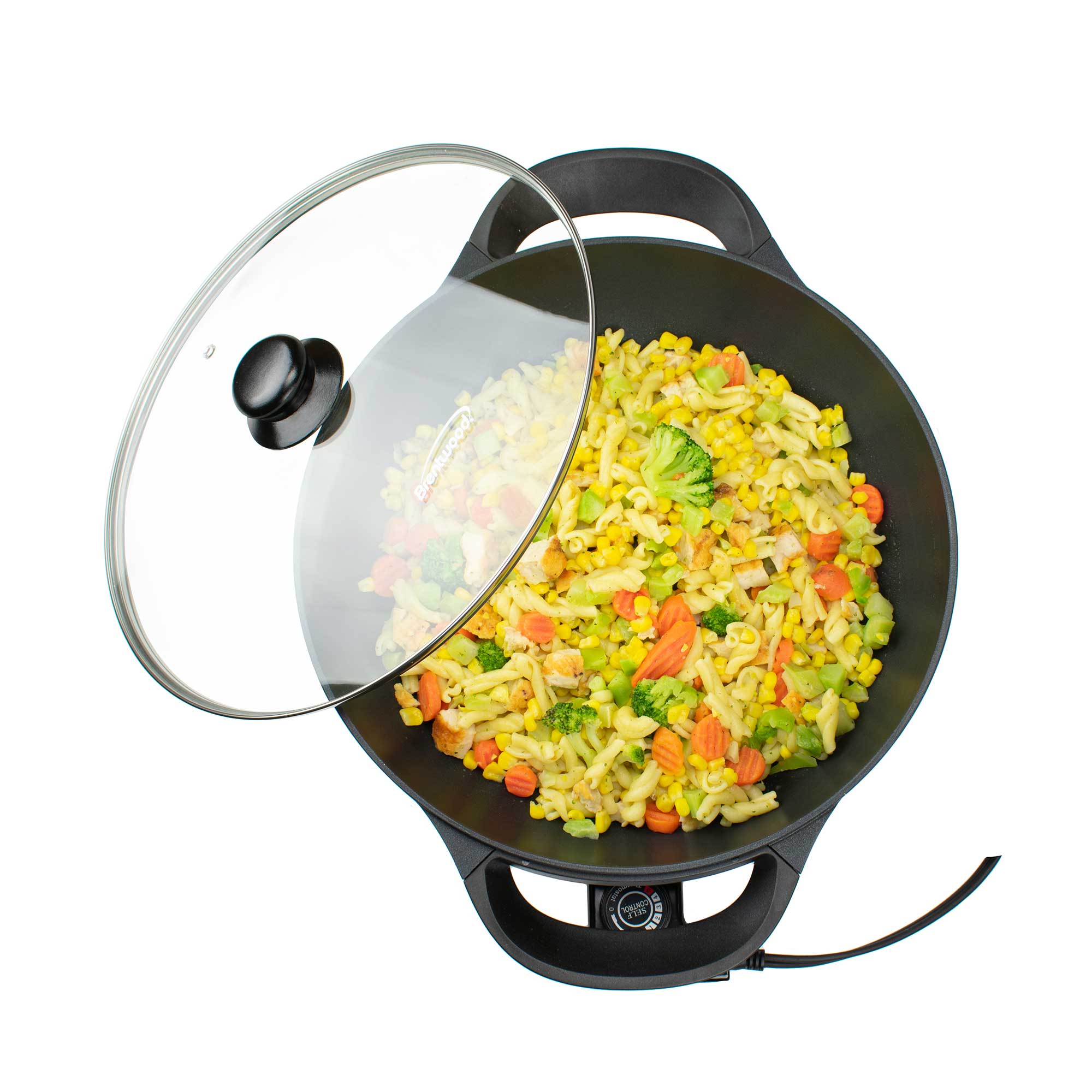 BRA Efficient Concave Wok/Cooking Pot 24 cm with Glass Lid and Silicone  Handles: Home & Kitchen 