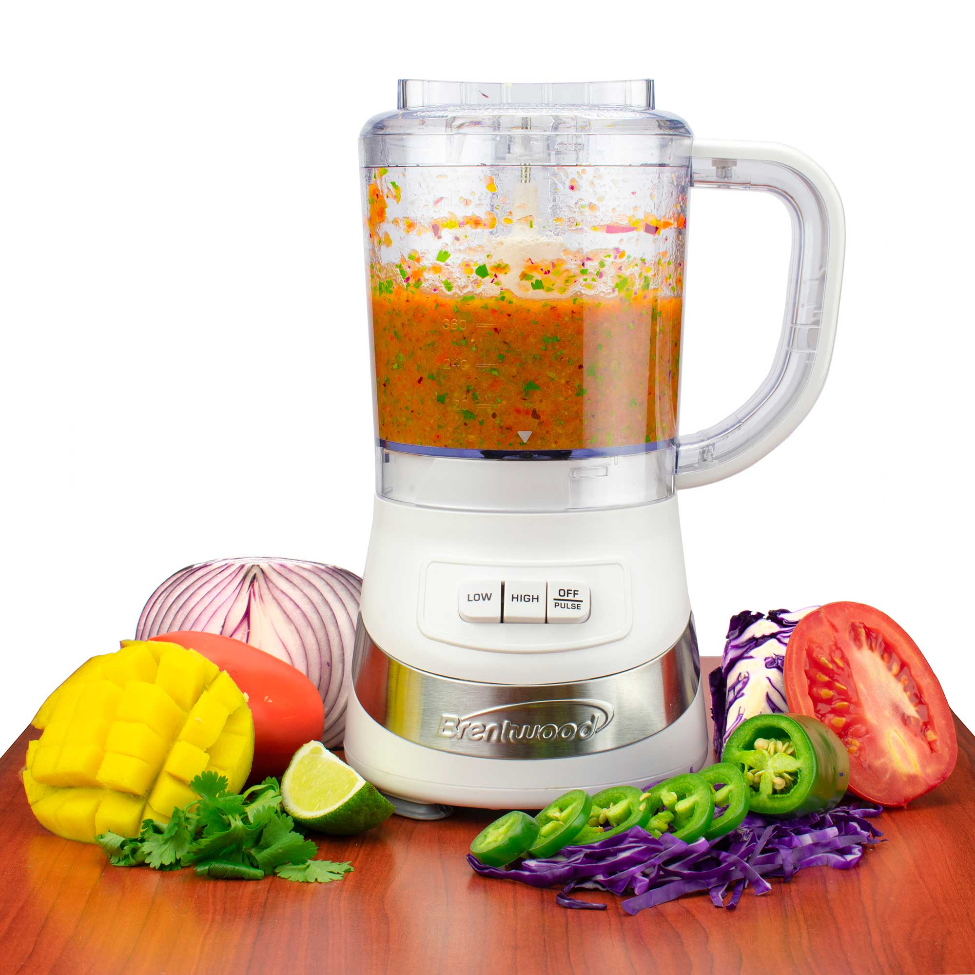 Brentwood FP-549W 3-Cup Food Processor, White