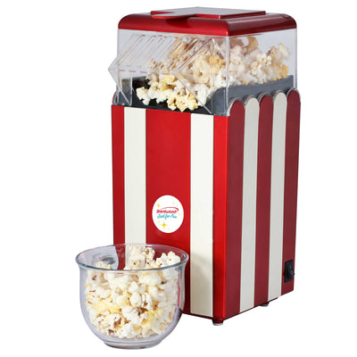 Brentwood PC-488R Classic Striped 8-Cup Hot Air Popcorn Maker, Red