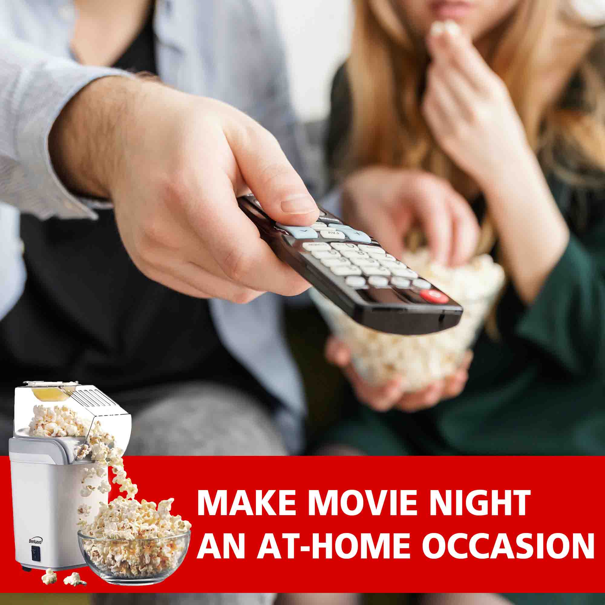 Brentwood PC-486W 8-Cup Hot Air Popcorn Maker, White