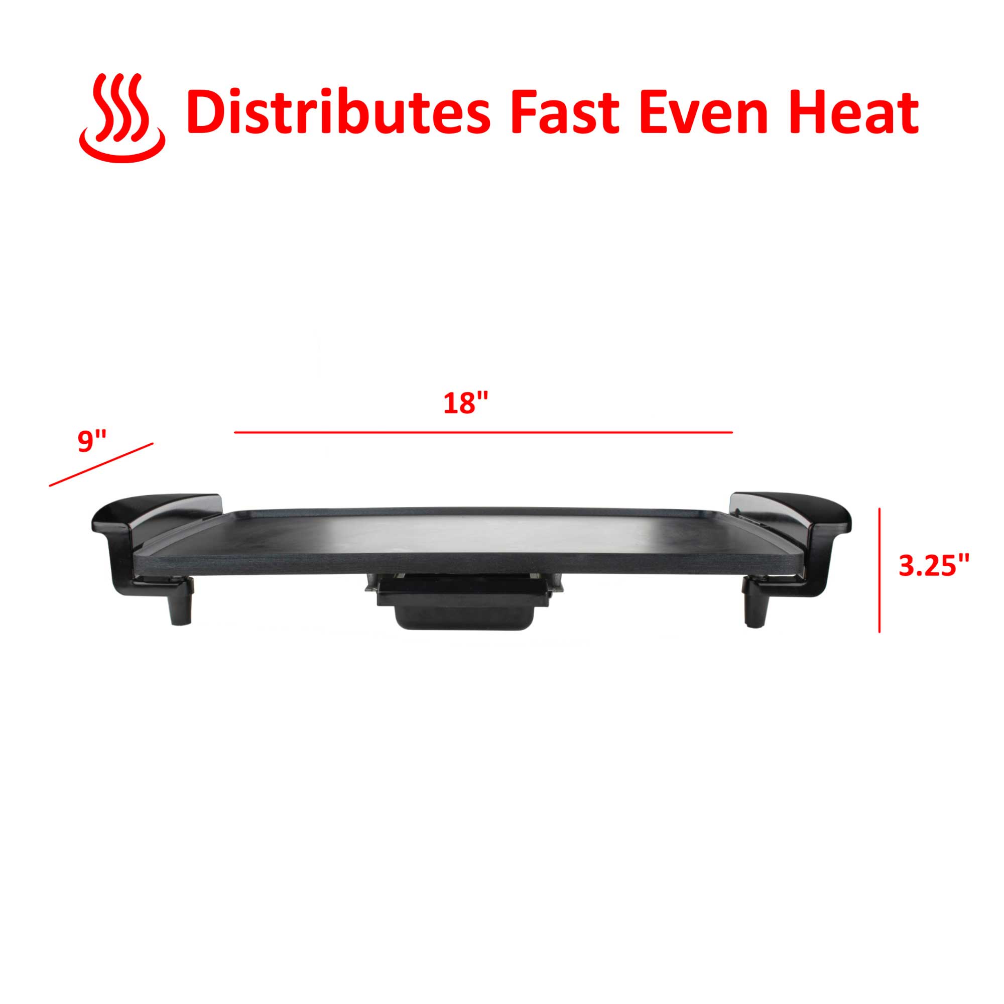 Brentwood TS819 NonStick Electric Griddle with Drip Pan, 9 x 18 Inch