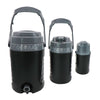 Brentwood G-2300BK Insulated Sports Water Jug 3-Piece Set 30oz, 64oz, and 1.5-Gallon, Fence Hook Handle, Protective Locking Lids, Black