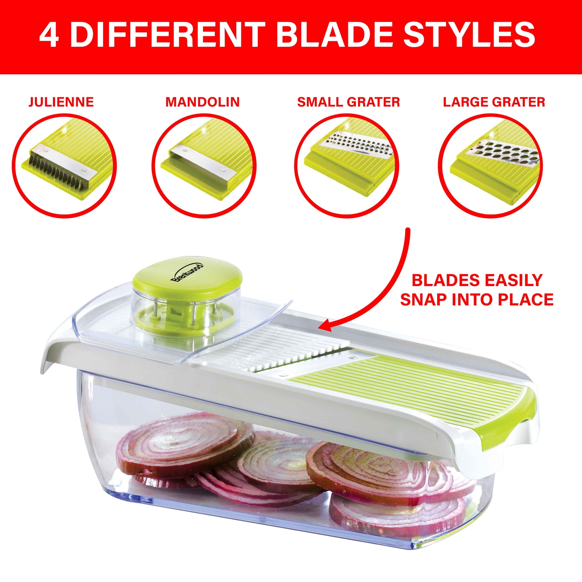 Brentwood KA-5040G Mandolin Slicer with 5-Cup Storage Container