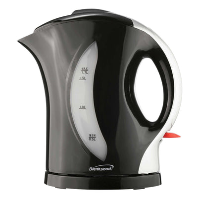 Brentwood KT-1618 BPA Free 1.7L Cordless Electric Kettle, Black/Silver