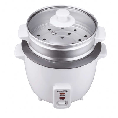 Brentwood TS-480S 15-Cup Uncooked/30-Cup Cooked Rice Cooker and Food Steamer, White