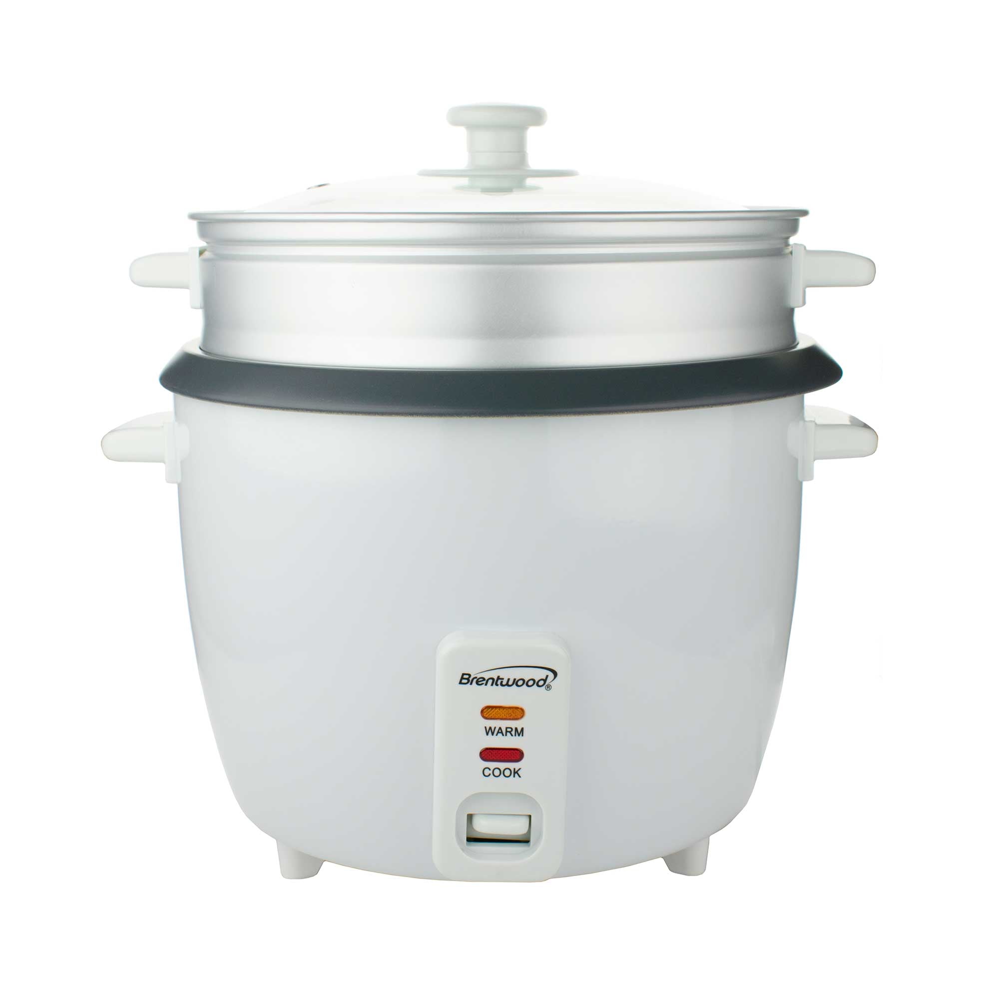 Brentwood TS-700S 4-Cup Uncooked/8-Cup Cooked Rice Cooker and Food Steamer, White