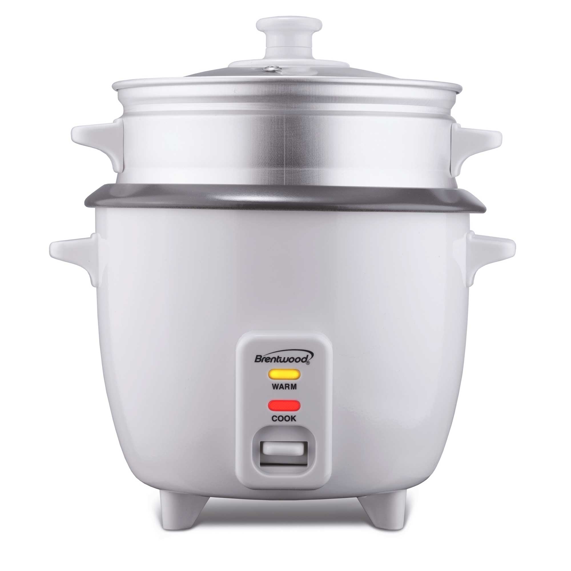 Brentwood TS-600S 5-Cup Uncooked/10-Cup Cooked Rice Cooker and Food Steamer, White