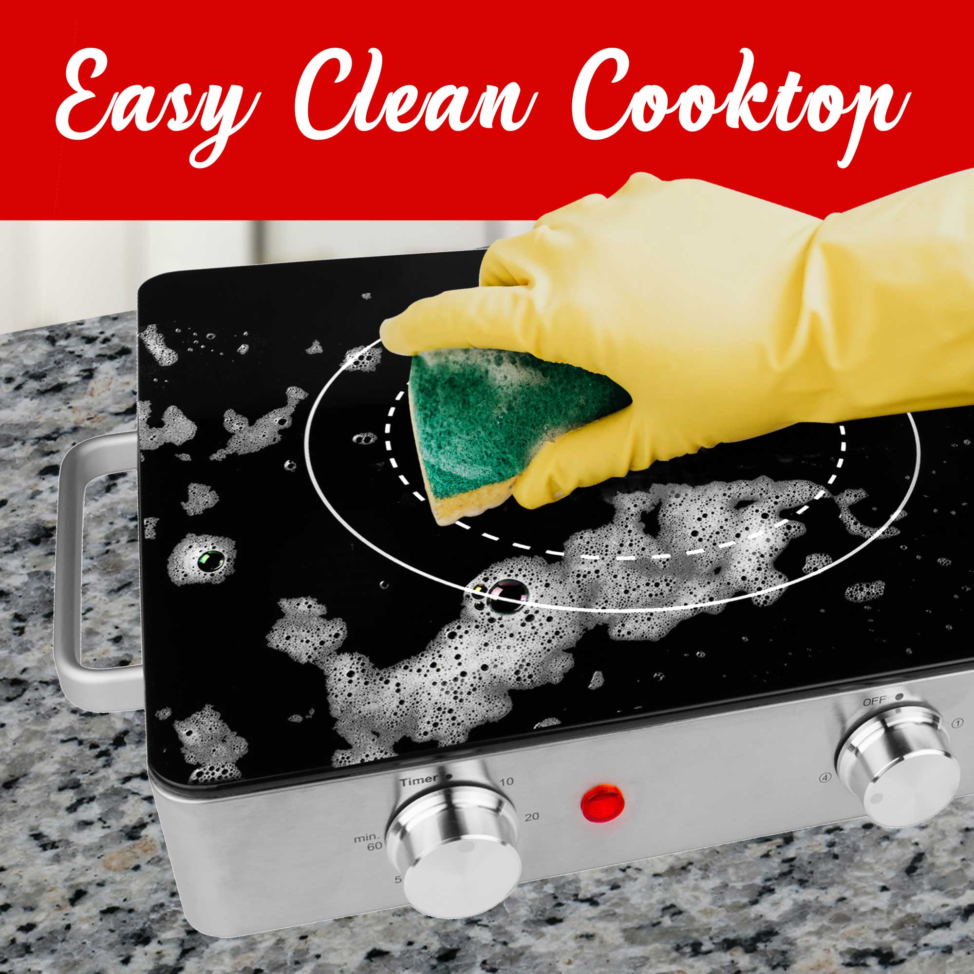 Brentwood Select TS-381 1200w Single Infrared Electric Countertop Burner with Timer, Stainless Steel