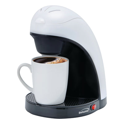 Brentwood TS-112W Single Serve Coffee Maker with Ceramic Mug, White