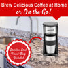 Brentwood TS-113BK Portable Single Serve Coffee Maker with 14-Ounce Travel Mug, Black