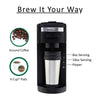 Brentwood TS-114 K-Cup® Single Serve Coffee Maker with Travel Mug, Black