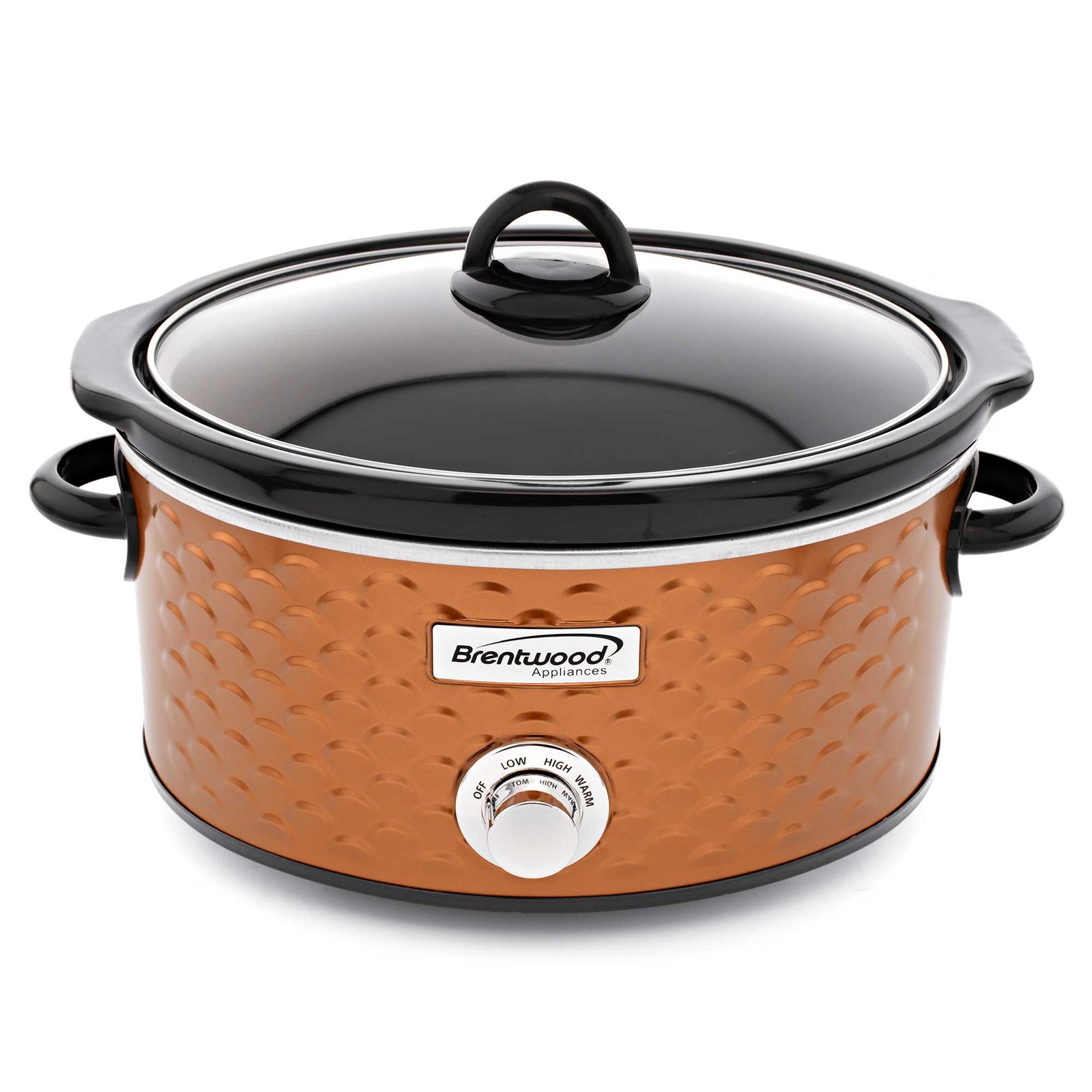 Brentwood SC-140C Scallop Pattern 4.5 Quart Slow Cooker, Copper