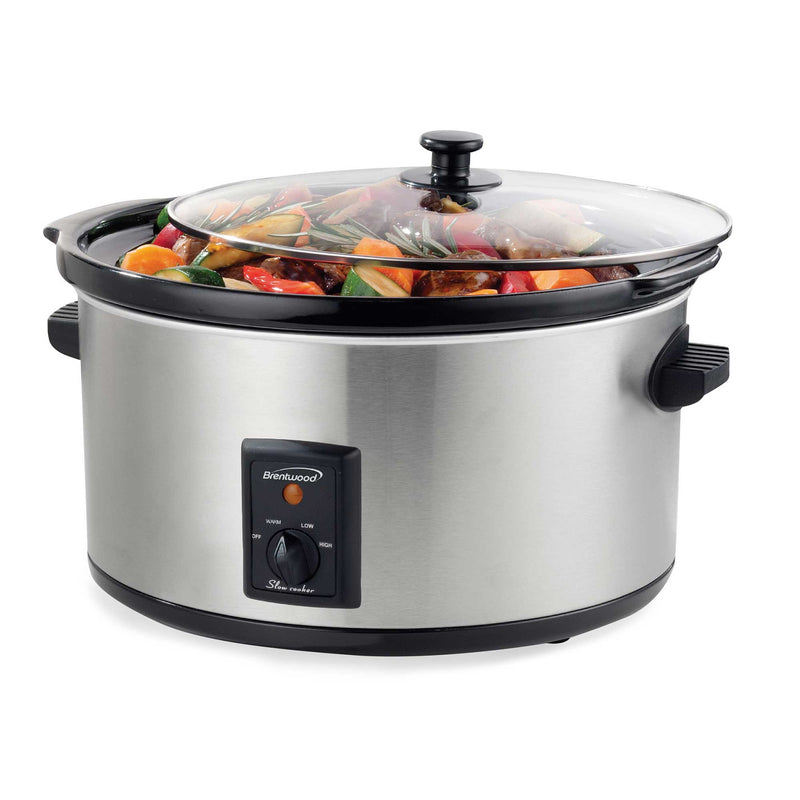 Brentwood SC-170S 8 Quart Slow Cooker, Stainless Steel